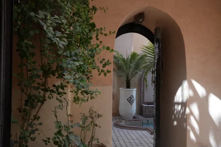 Vue du Maristan Aïcha — palmeraie de Marrakech