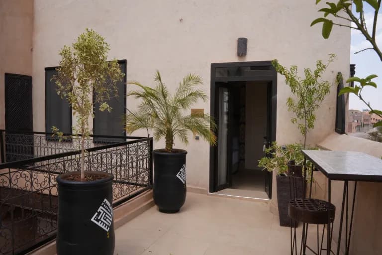 Vue du Maristan Aïcha — palmeraie de Marrakech