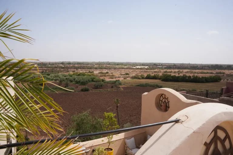 Vue du Maristan Aïcha — palmeraie de Marrakech