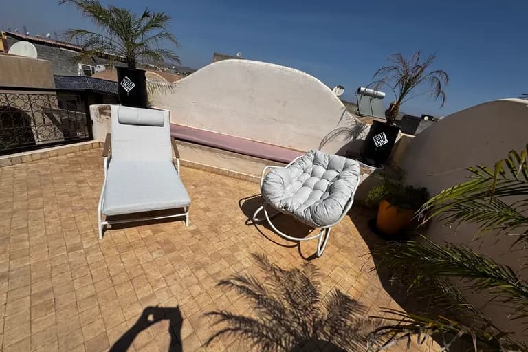 Vue du Maristan Aïcha — palmeraie de Marrakech